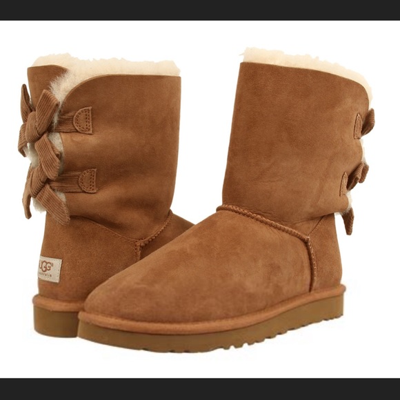 ugg genuine twinface sheepskin & shearling bailey bow corduroy boot